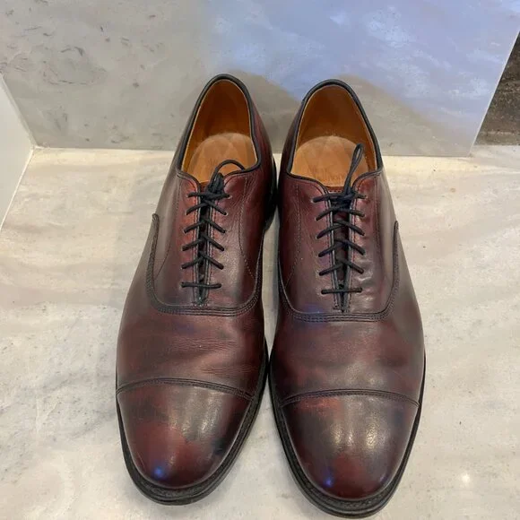 Allen Edmonds Mens 10B USA Park Avenue Merlot Oxfords Cap  display picture 1